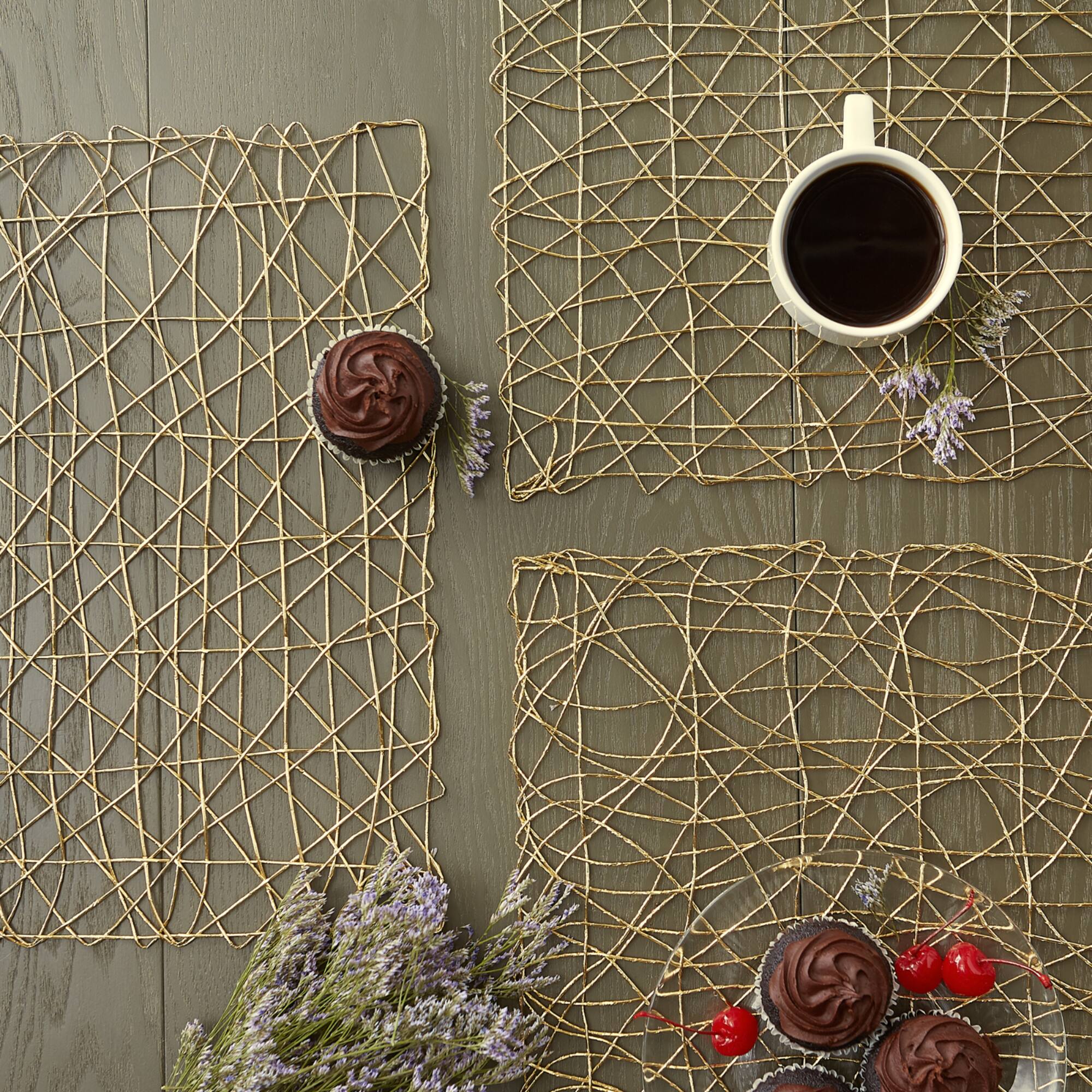 DII® Woven Paper Square Placemat Set